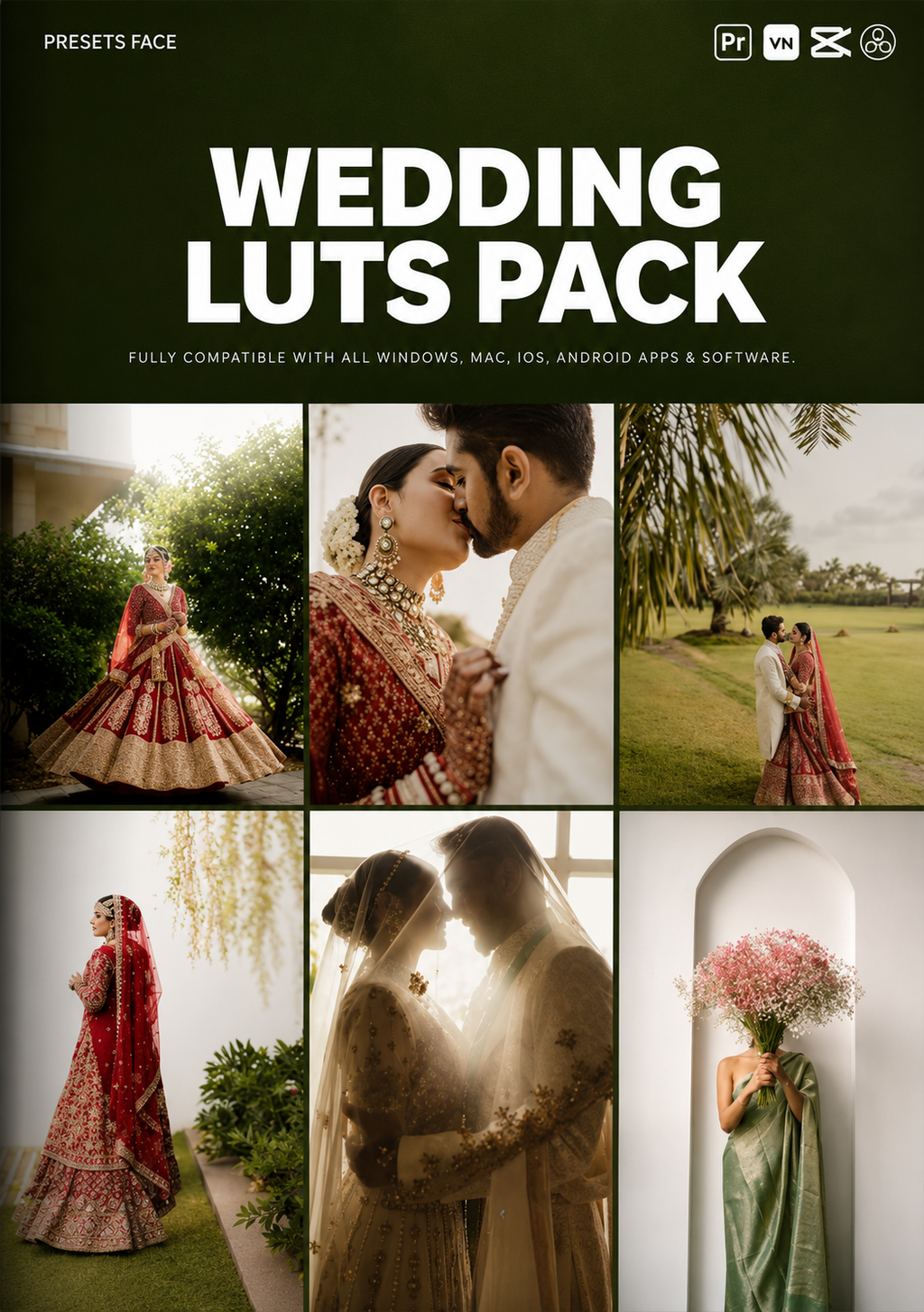 50 PREMIUM WEDDING VIDEO LUTS PACK (CUBE FILES)